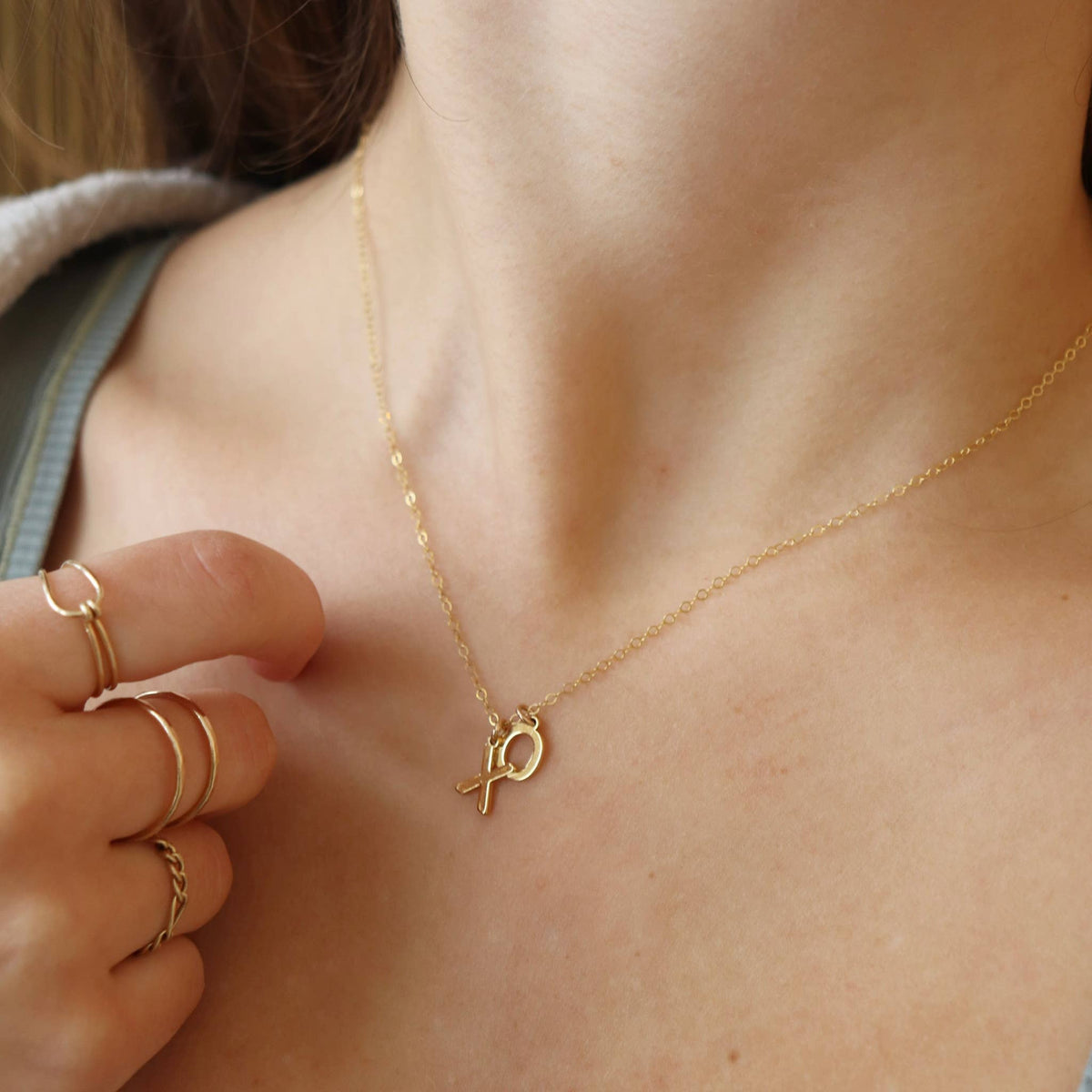 XO Necklace | 14k Gold Fill