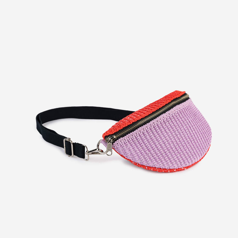 Colorblock Raffia Fanny Pack | Poppy Lilac