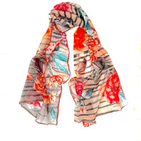 Cotton Silk Scarf | Floral