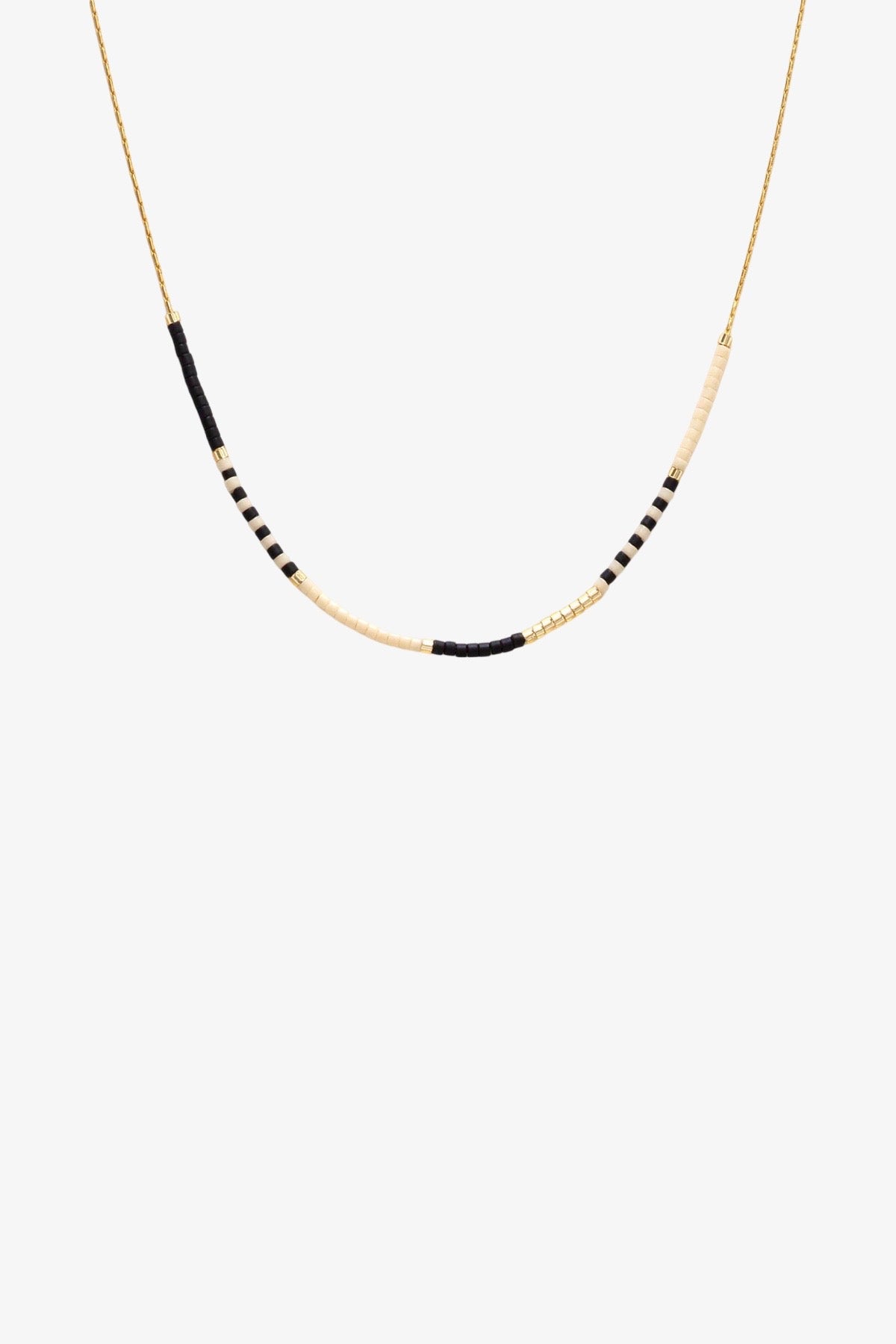 Japanese Seed Bead Necklace | Black & Bone