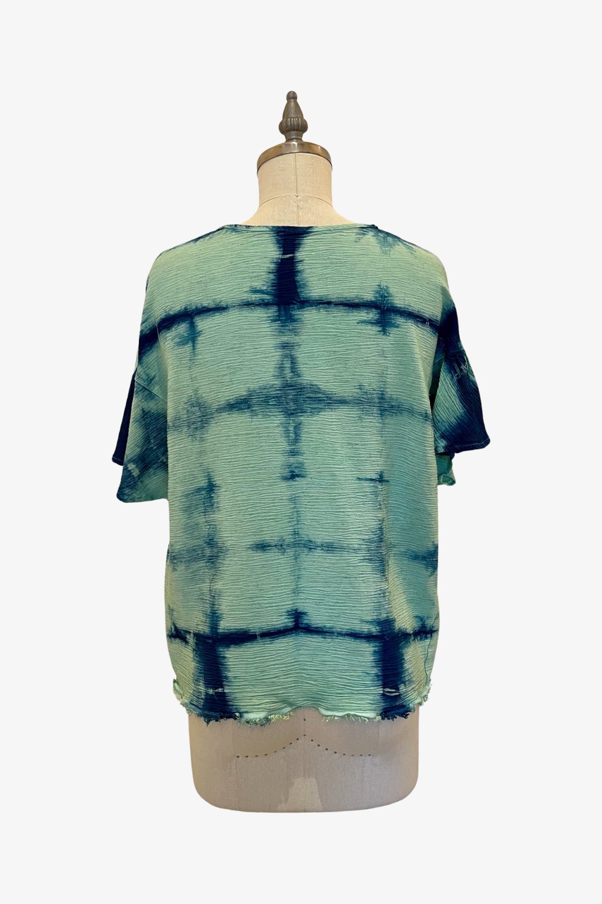 Linen Sara Top | Indigo Mint Tie Dye