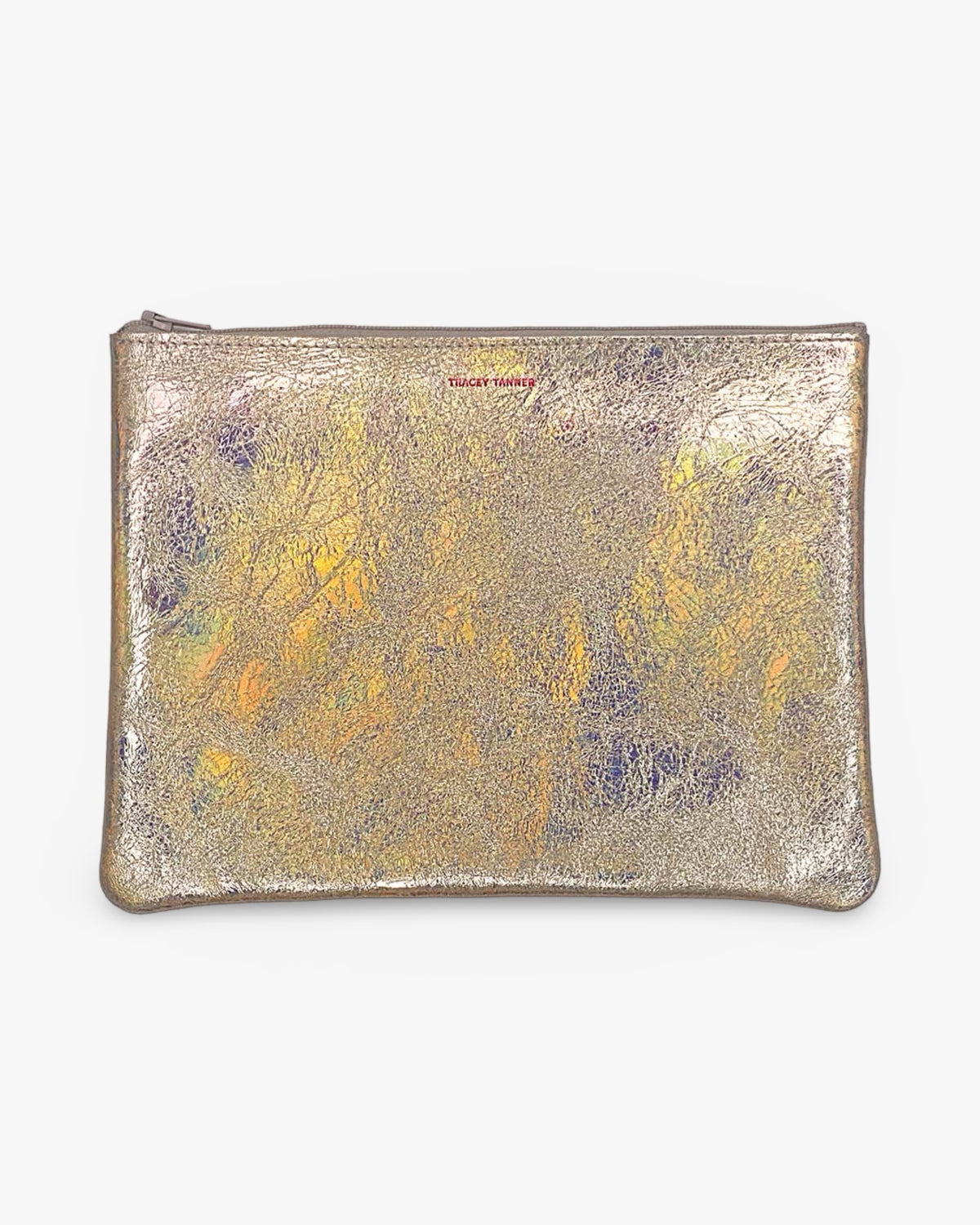 Large Zip Pouch | Hologram Golden