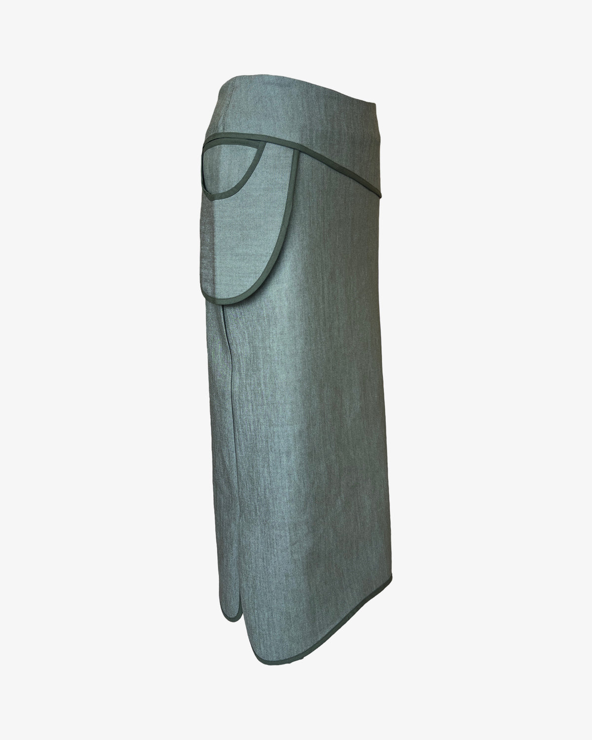 Drop Pocket Maxi Skirt | Olive Denim