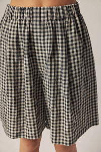 Gingham Easy Shorts | Black/Natural Checkers