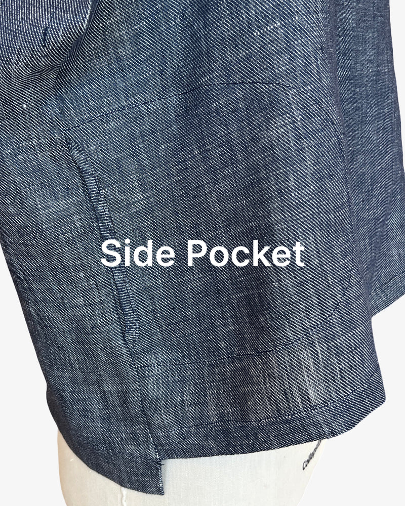 Linen Box Top | 2-Tone Navy