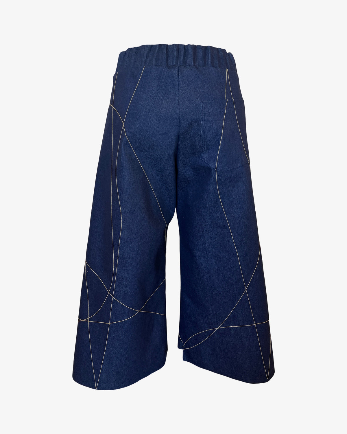 Scribble Step Stitch Pants V2 | Indigo Denim+Gold
