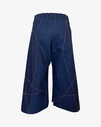 Scribble Step Stitch Pants V2 | Indigo Denim+Gold