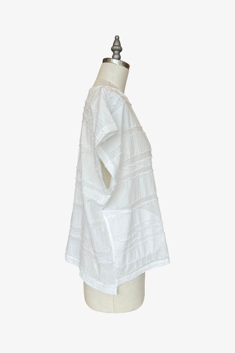 Box Top | Textured White Stripe