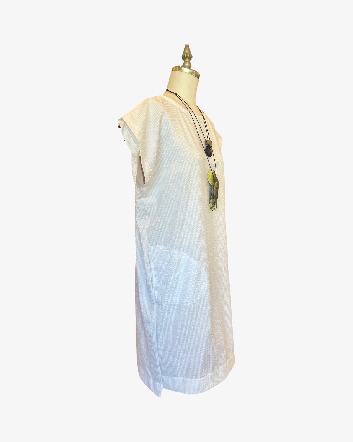 Seersucker Box Dress | Optic White