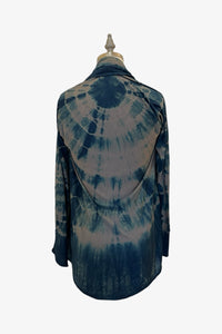 SALE Circle Cardigan | Indigo Mushroom Tie Dye