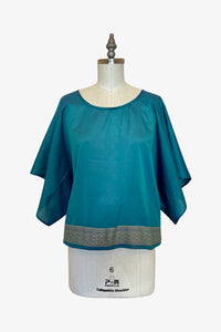 Lisbon Top | Teal Cream Saree