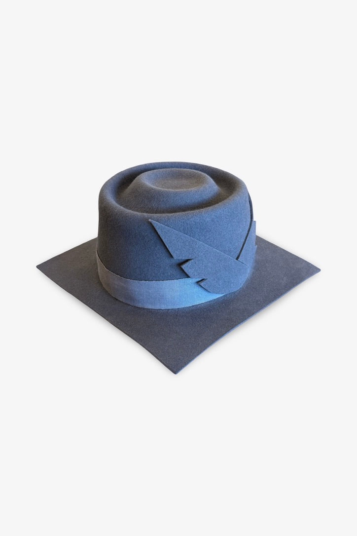 'The Misfit' Felt Square Brimmed Pork Pie Hat | Dark Gray