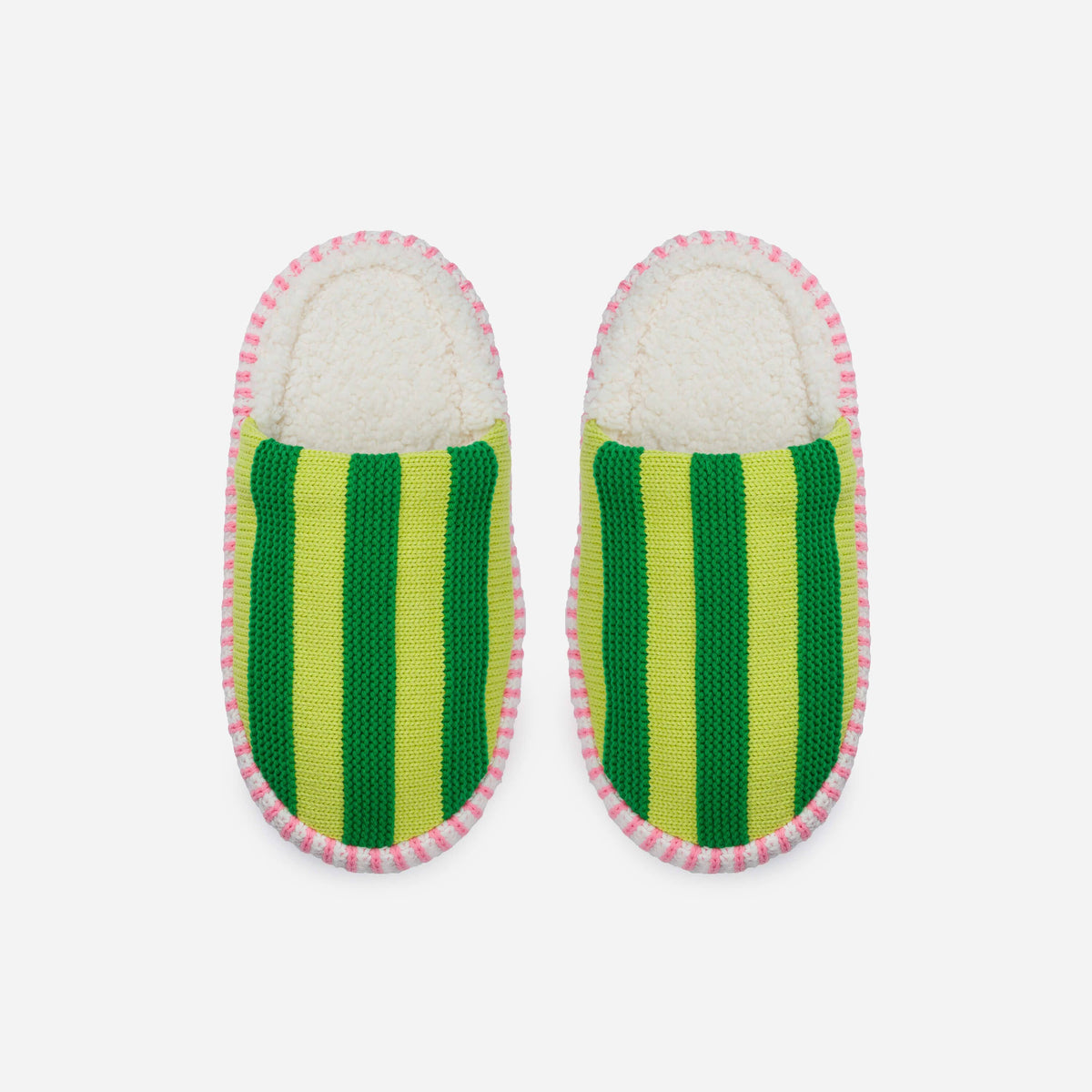 Super Stripe Slide Slippers | Lime Green