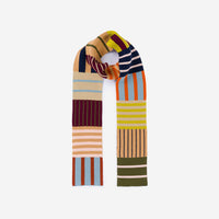 Patchwork Stripe Skinny Scarf | Desert