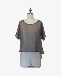 Cropped Easy Tee | Sheer Champagne Shimmer