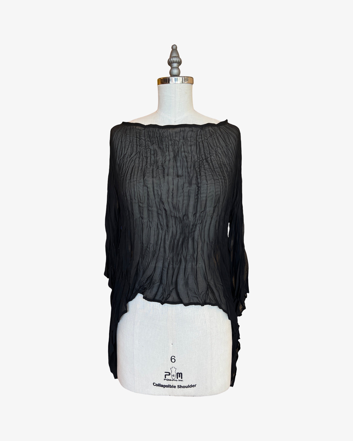 Twisted Square Top | Sheer Black