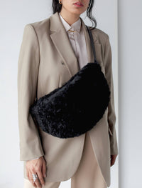 Black Shearling Sling