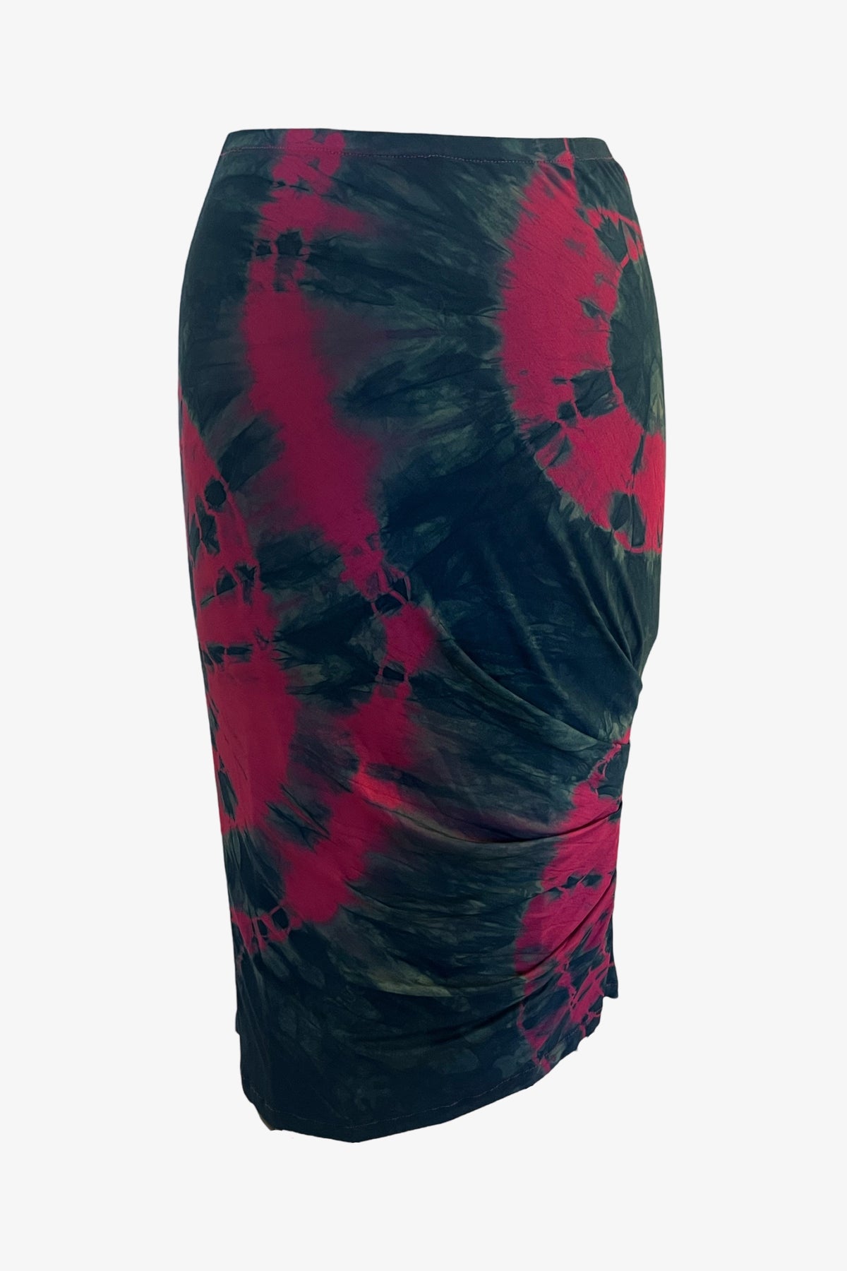 Caterpillar Knee Skirt | Indigo Orchid Tie Dye