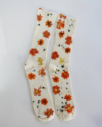 Flower Power Bamboo Sock | Cream Floral