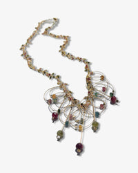 Delightful Caviar Clusters Necklace | Tourmaline/Gold