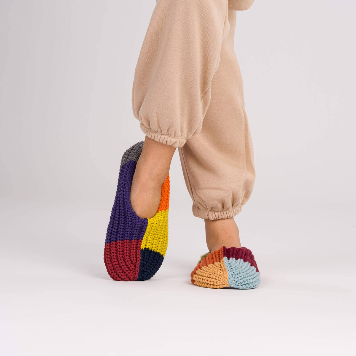 Mismatch Rib Slippers | Desert