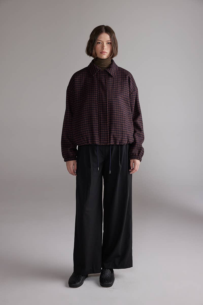 Gingham Jacket | Wine/Black Plaid