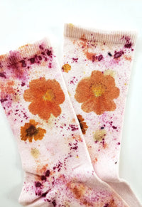 Flower Power Cotton Crew Sock | Cream Floral