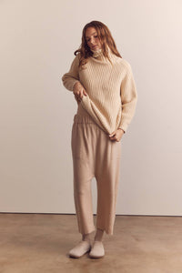 Cashmere Wool Knit Pants | Oatmeal