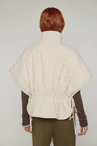 Reversible High-Neck Vest | Cream/Taupe