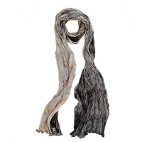 Tie Dyed Silk Scarf | Black+Tan