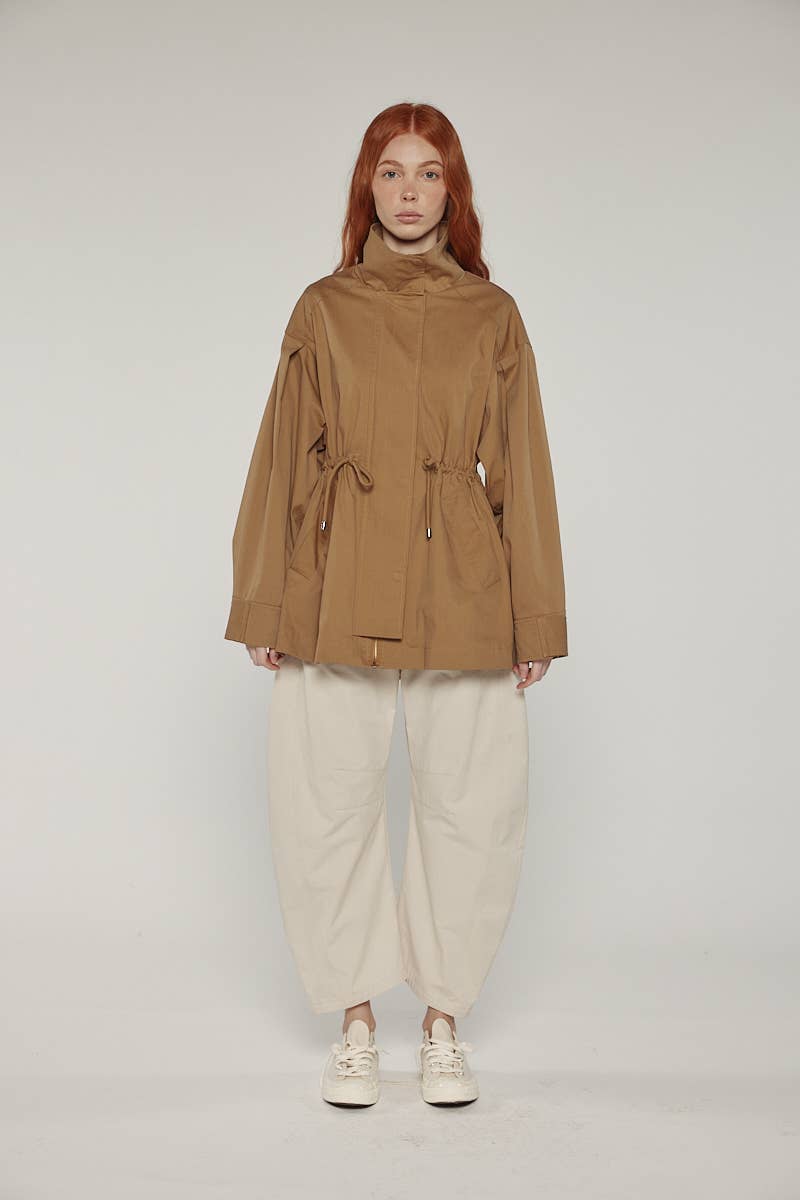 Tie Waist Utility Jacket | Khaki