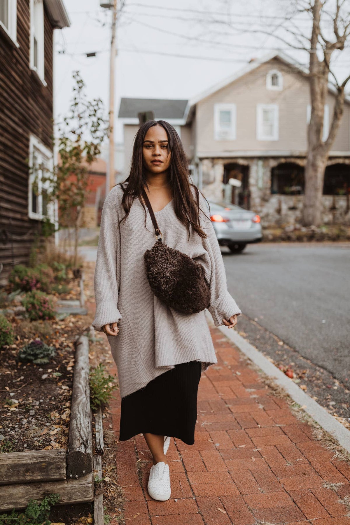 Rich Brown Shearling Sling