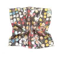 Cotton Silk Scarf | Grey Multi Dots