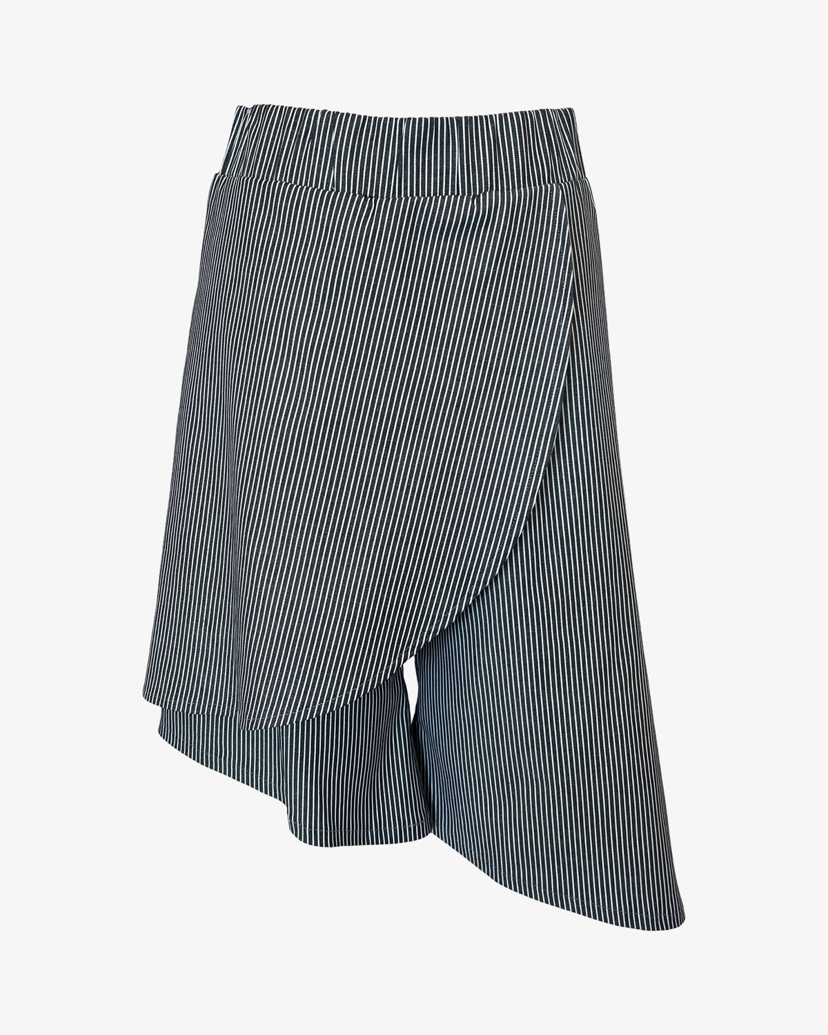 Asymmetrical Knee Skort | Railroad Stripe