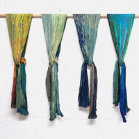 Tie Dyed Silk Scarf | Cinnamon Orange Green Blue