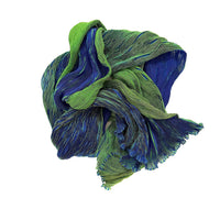 Tie Dyed Silk Scarf | Forest Green+Indigo