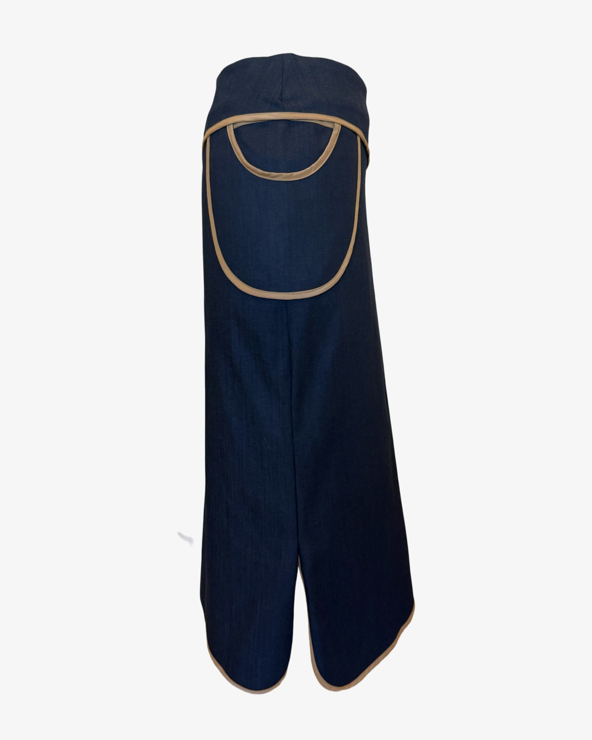 Drop Pocket Maxi Skirt | Dark Denim+Tan