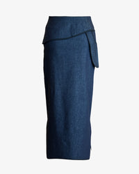 Drop Pocket Maxi Skirt | Stretch Denim