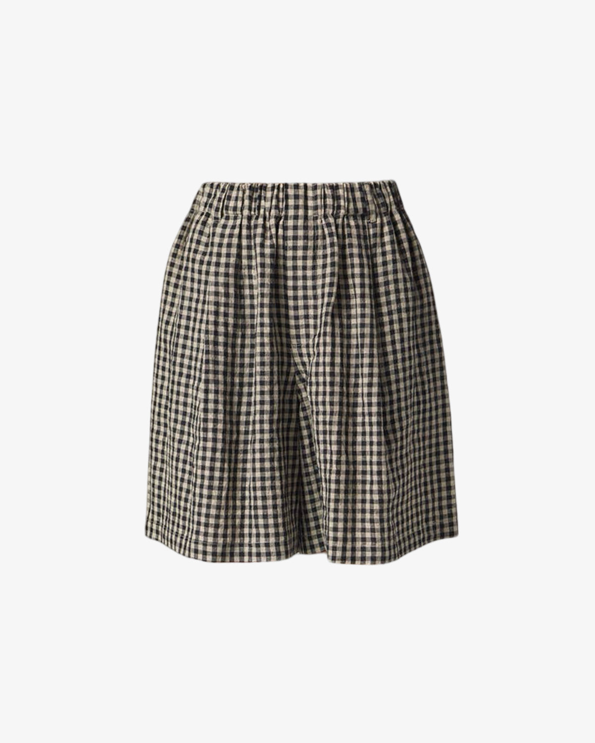 Gingham Easy Shorts | Black/Natural Checkers