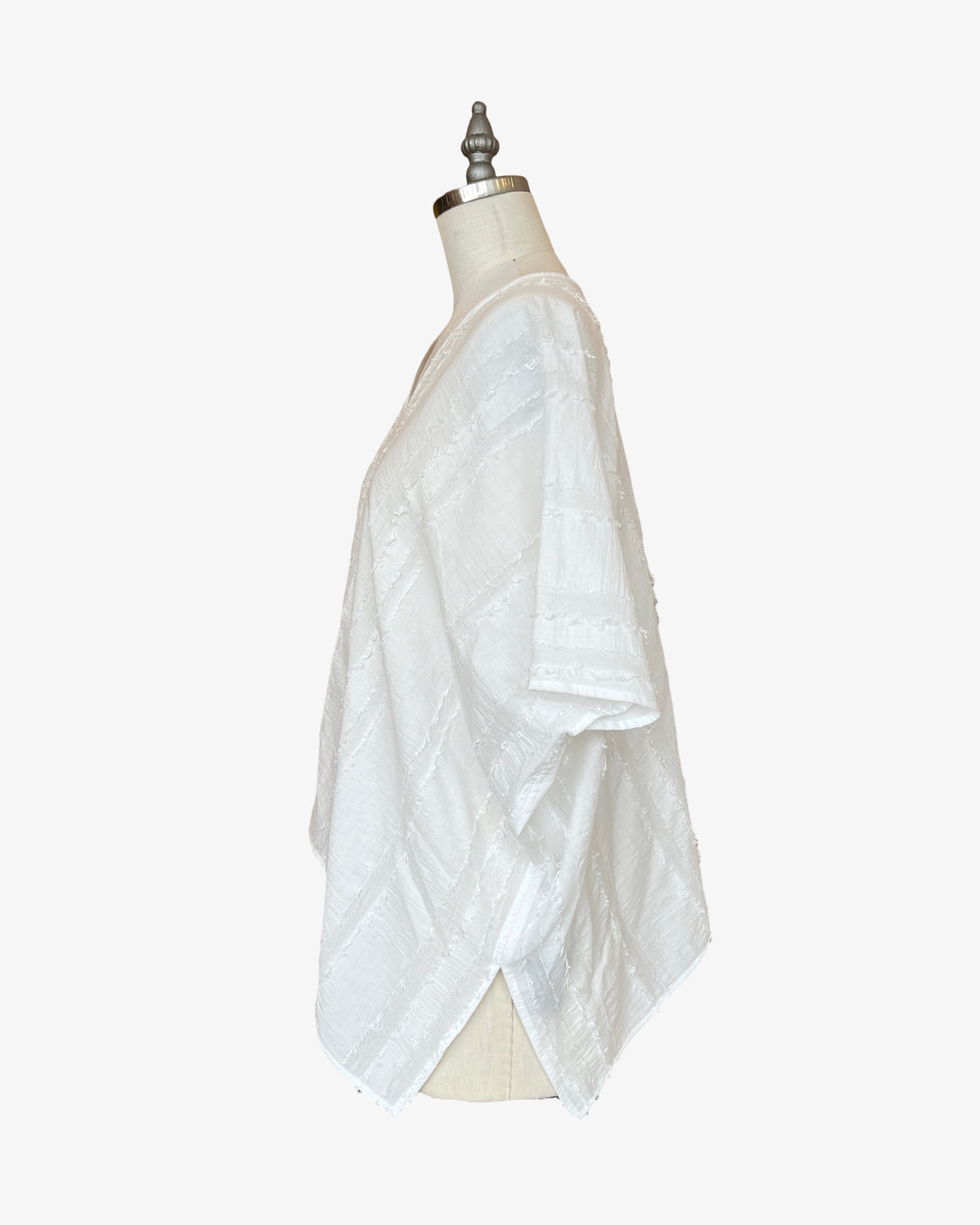 Mojave Top | Textured White Stripe