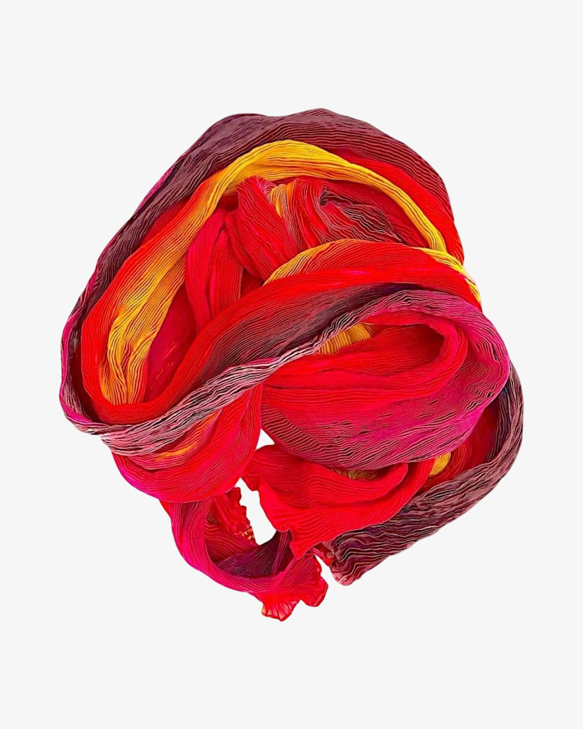 Tie Dyed Silk Scarf | Red+Orange