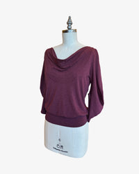 C-Sleeve Banded Top | Merlot Bamboo Jersey