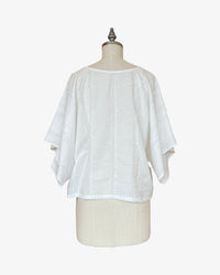 Lisbon Top | Textured White Stripe