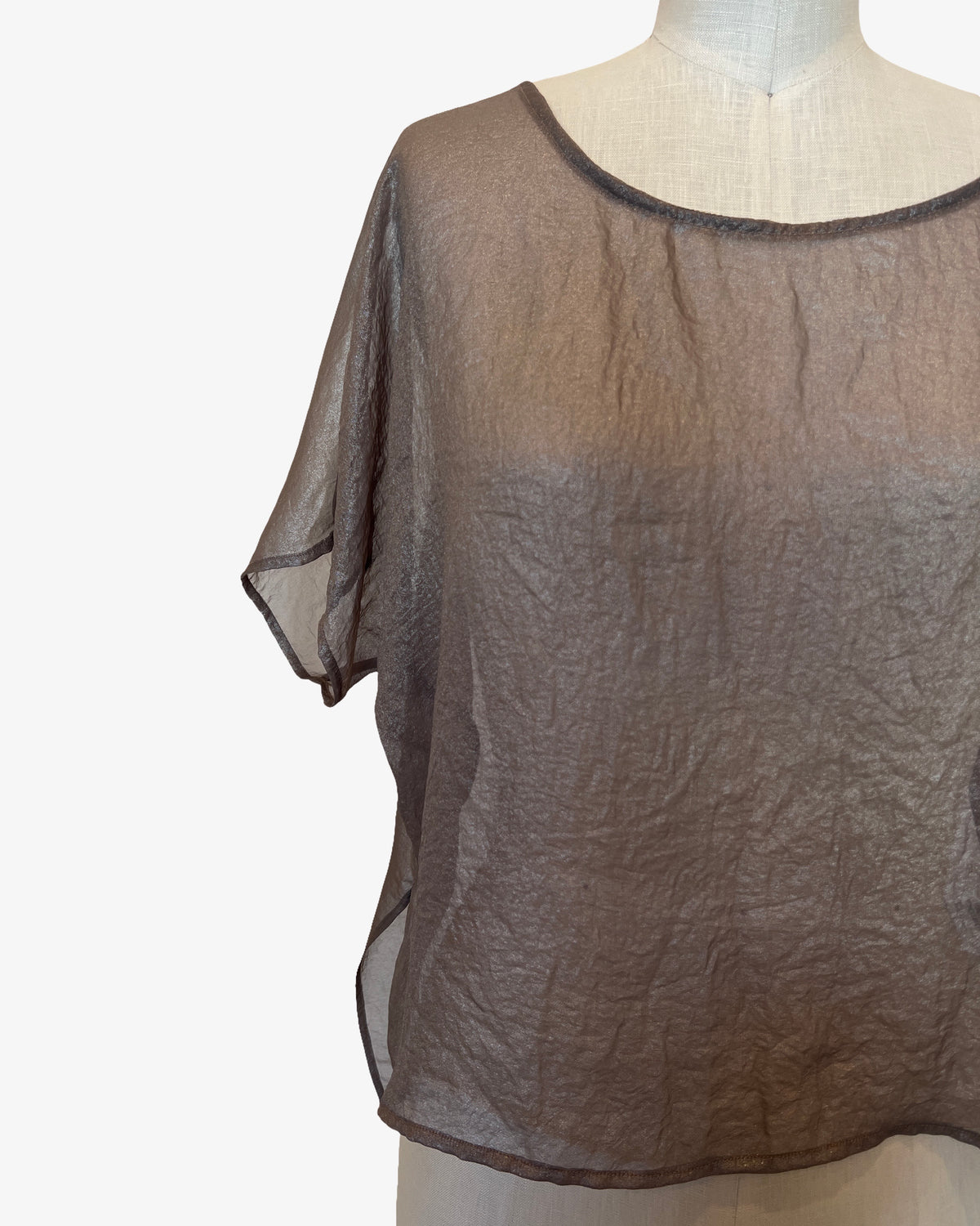 Cropped Easy Tee | Sheer Champagne Shimmer