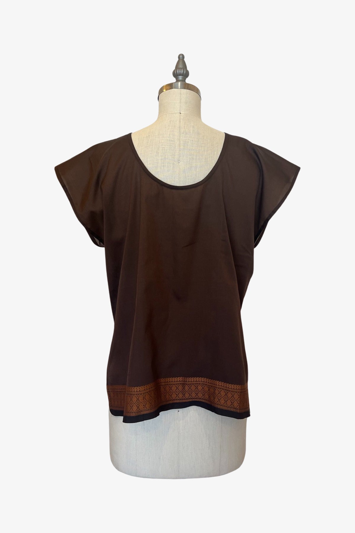 Selvedge Top | Golden Walnut Saree