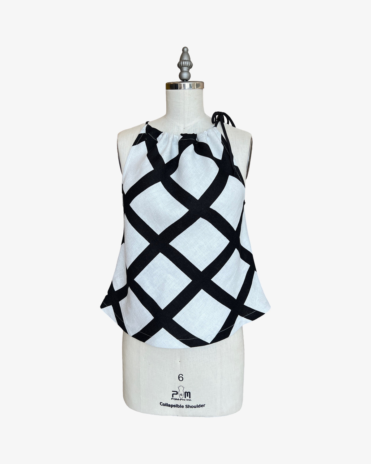 Linen Bias Halter Top | Painted Windowpane
