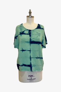 Linen Sara Top | Indigo Mint Tie Dye