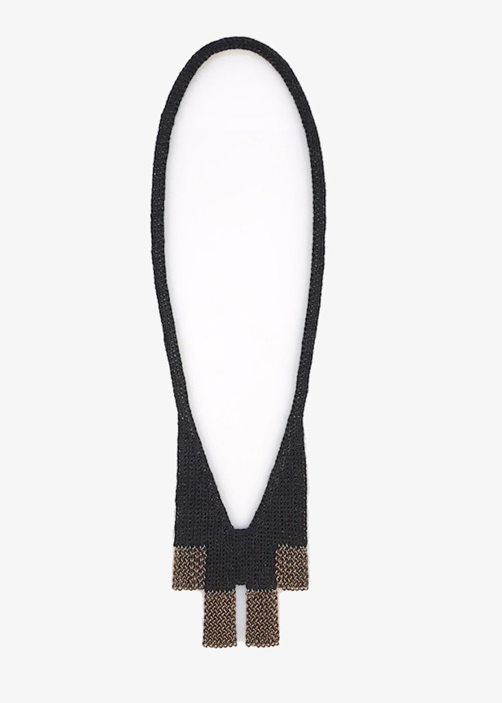 Two Tier Necklace | Black Linen
