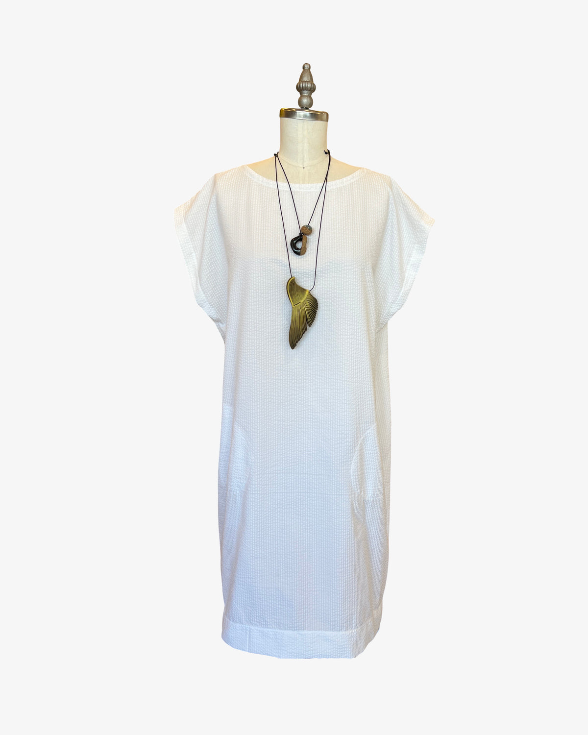 Seersucker Box Dress | Optic White