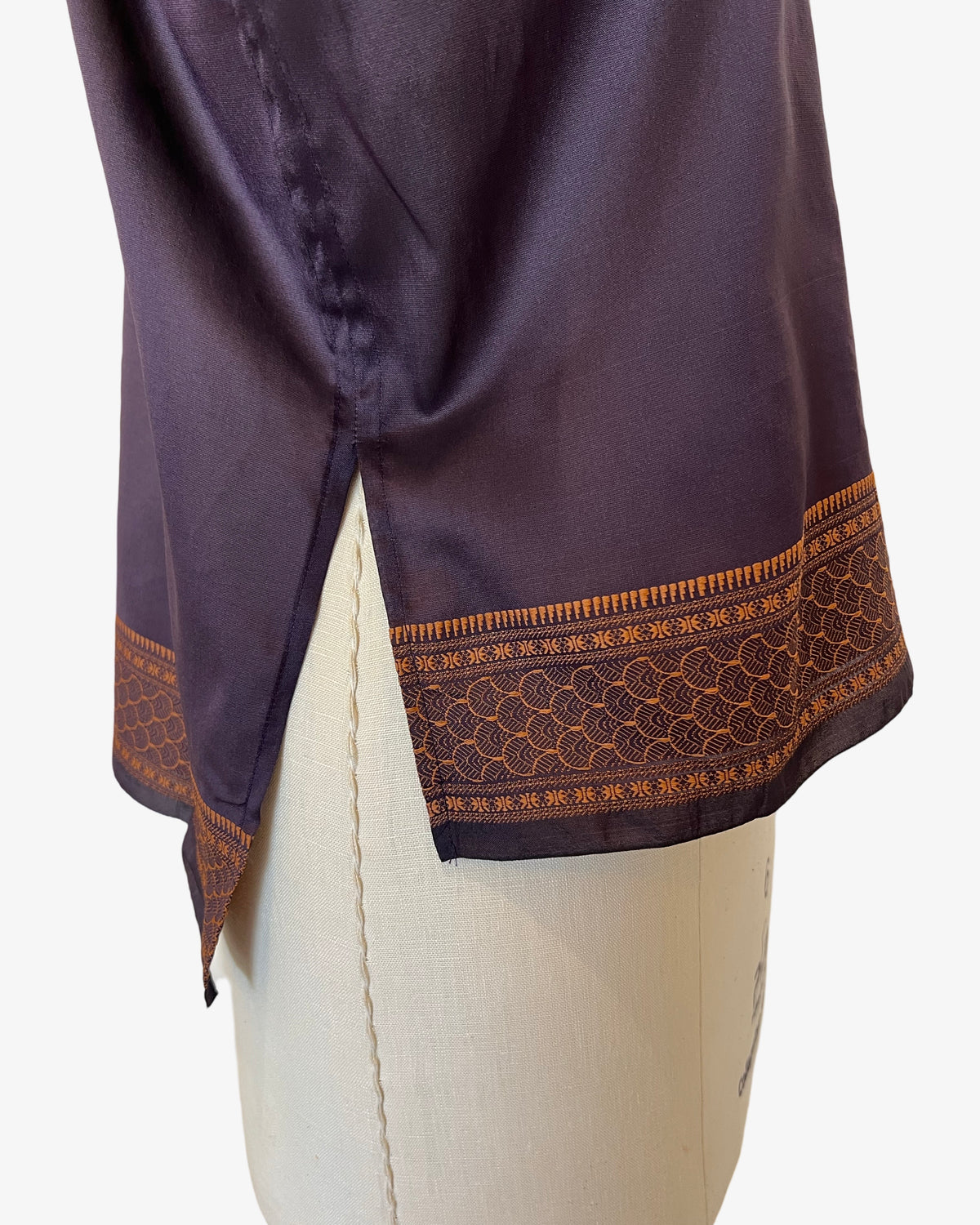 Selvedge Top | Aubergine Saree